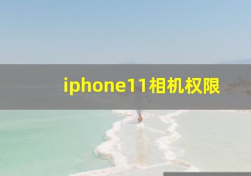 iphone11相机权限