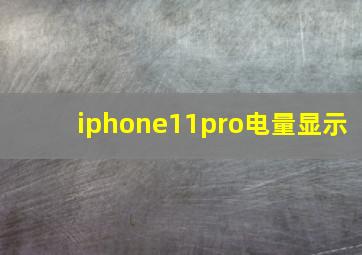 iphone11pro电量显示