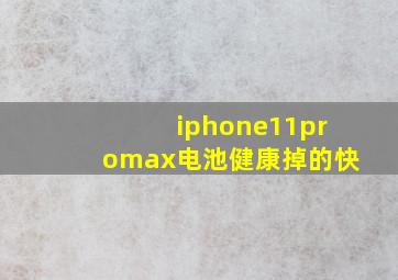 iphone11promax电池健康掉的快