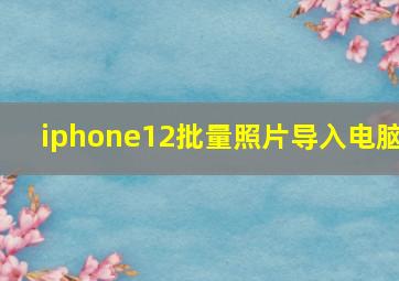 iphone12批量照片导入电脑