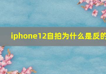 iphone12自拍为什么是反的