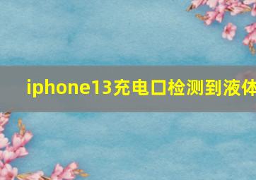 iphone13充电口检测到液体