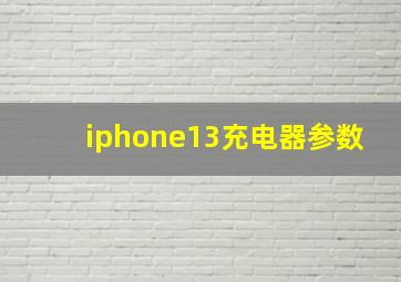 iphone13充电器参数