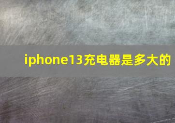 iphone13充电器是多大的