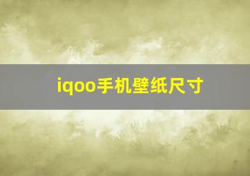 iqoo手机壁纸尺寸