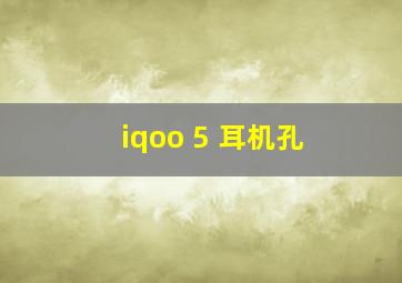 iqoo 5 耳机孔