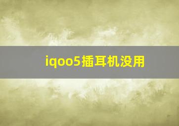 iqoo5插耳机没用