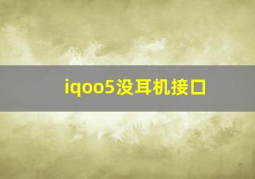 iqoo5没耳机接口