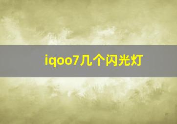 iqoo7几个闪光灯