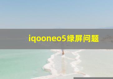 iqooneo5绿屏问题