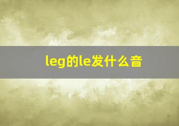 leg的le发什么音