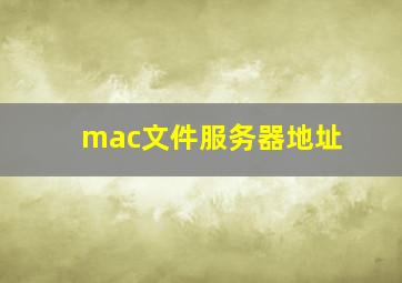 mac文件服务器地址