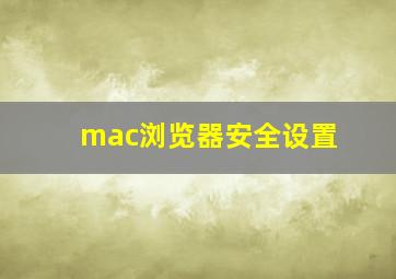 mac浏览器安全设置