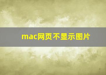 mac网页不显示图片