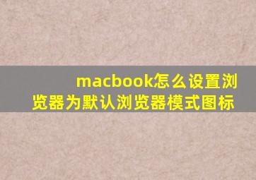 macbook怎么设置浏览器为默认浏览器模式图标