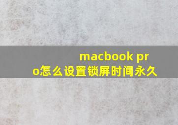 macbook pro怎么设置锁屏时间永久