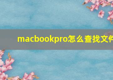 macbookpro怎么查找文件