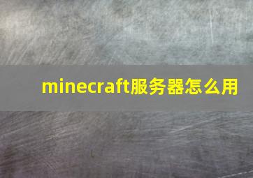 minecraft服务器怎么用