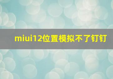 miui12位置模拟不了钉钉