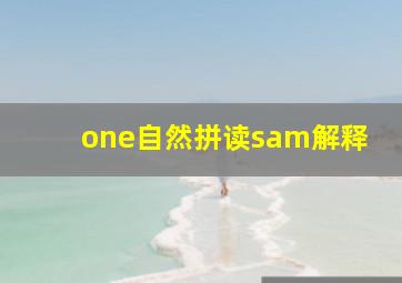 one自然拼读sam解释