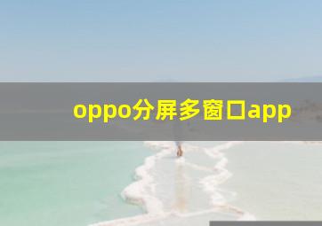 oppo分屏多窗口app