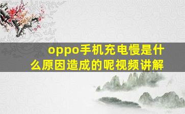 oppo手机充电慢是什么原因造成的呢视频讲解