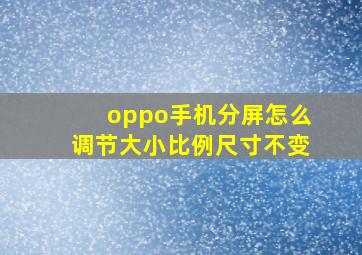 oppo手机分屏怎么调节大小比例尺寸不变