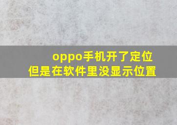 oppo手机开了定位但是在软件里没显示位置