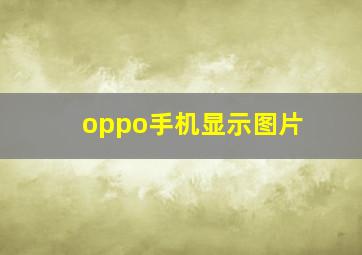 oppo手机显示图片