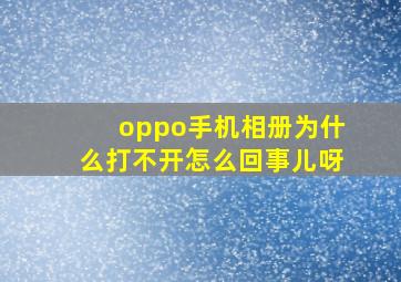 oppo手机相册为什么打不开怎么回事儿呀