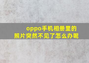 oppo手机相册里的照片突然不见了怎么办呢