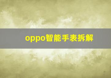 oppo智能手表拆解