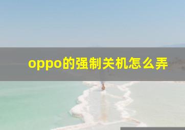 oppo的强制关机怎么弄