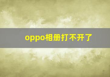 oppo相册打不开了