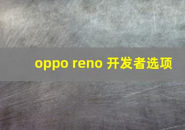 oppo reno 开发者选项