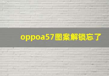 oppoa57图案解锁忘了