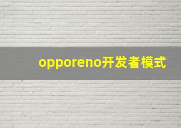 opporeno开发者模式