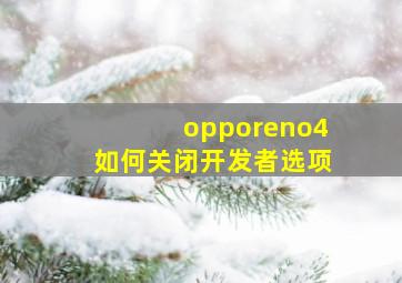 opporeno4如何关闭开发者选项