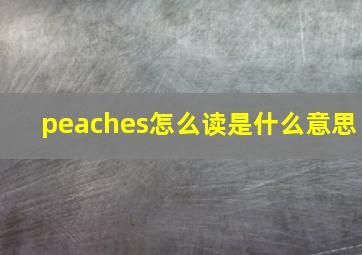 peaches怎么读是什么意思