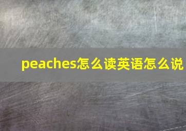 peaches怎么读英语怎么说