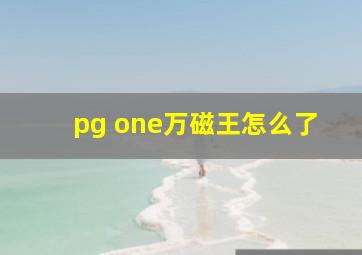 pg one万磁王怎么了