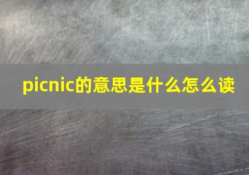 picnic的意思是什么怎么读