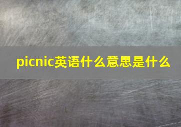 picnic英语什么意思是什么