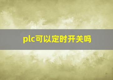 plc可以定时开关吗