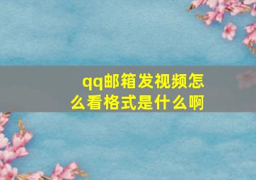 qq邮箱发视频怎么看格式是什么啊