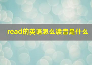 read的英语怎么读音是什么