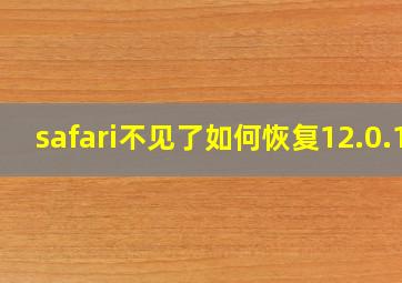 safari不见了如何恢复12.0.1