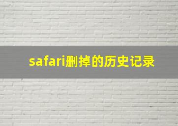 safari删掉的历史记录