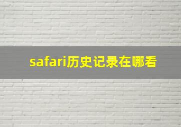 safari历史记录在哪看