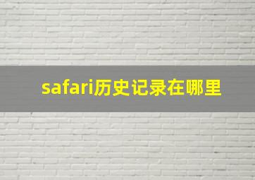 safari历史记录在哪里